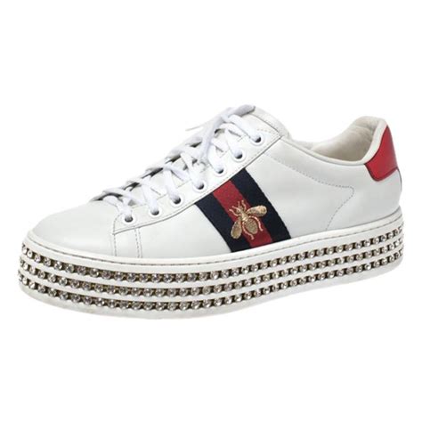 gucci white ace platform sneakers|gucci platform sneakers sale.